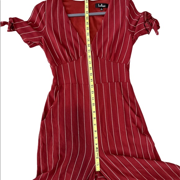 Lulus Pacific Coast Wine Red Striped Culotte Jumpsuit Size Small - Picture 14 of 16